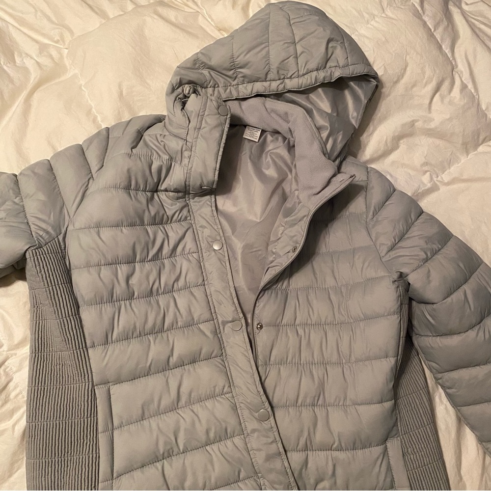 Grey Long Puffer Coat
